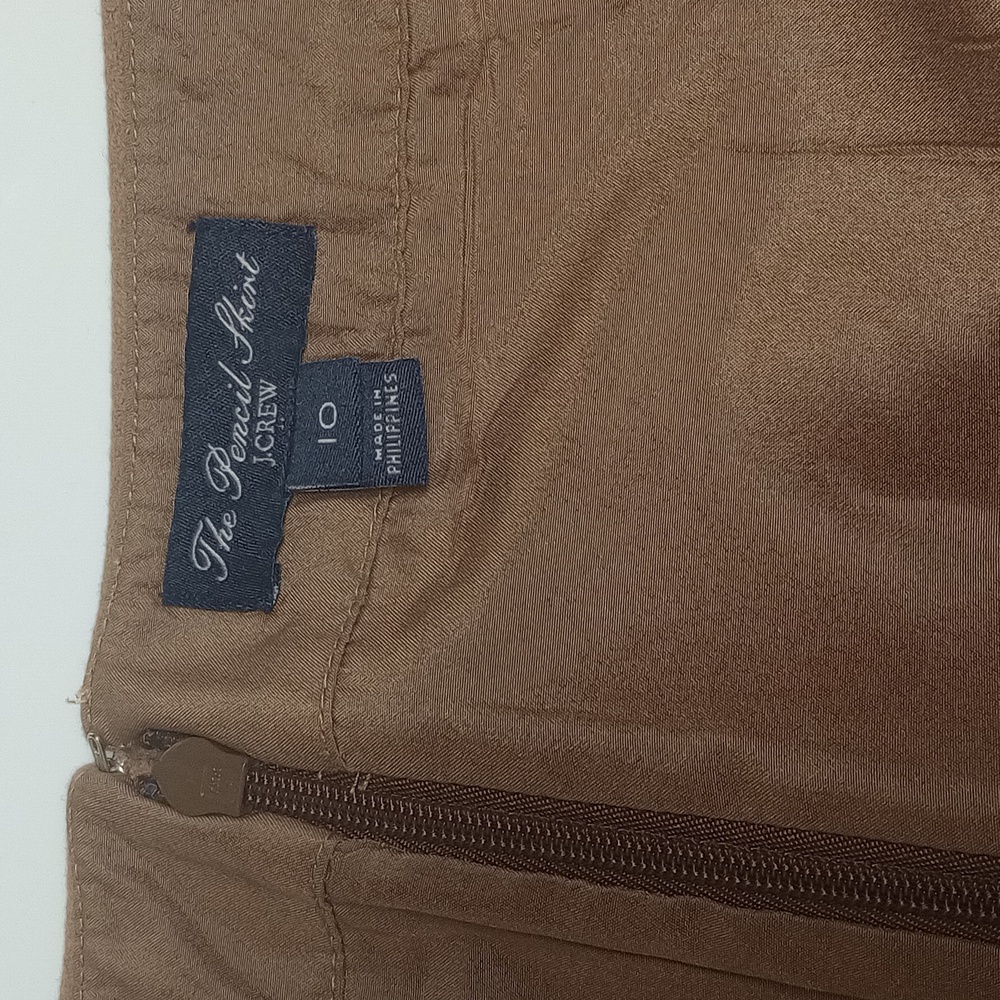 J.CREW TAN CAMEL KHAKI  WOOL CLASSIC "THE PENCIL" SKIRT - Picture 7 of 13
